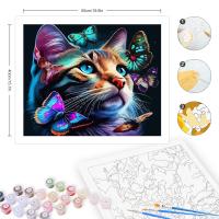 RUOPOTY Pintura de Acuarela 40x50cm Diy para Adultos con Números de Gato y Mariposa Animales Modernos en Lienzo Estilo Abstracto Dangerous Goods Producto Especial - details 1