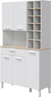 Alacena de Cocina Mueble Auxiliar de 3 Puertas y 1 Cajón Acabado en Blanco Artik y Roble Canadian - details 32