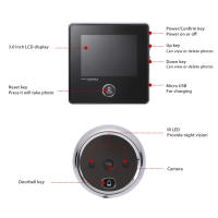 KAK-Smart Doorbell Camera, 2.8" LCD Screen Electronic Door Viewer, Clear Night Vision Photo Recording, Security Door Hardware - details 3