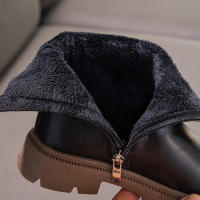 Botas de goma antideslizantes para niñas, botines clásicos de piel cálida, con cremallera, estilo Chelsea, a la moda, para Otoño e Invierno - details 19