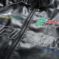 Primavera y otoño nueva ropa de motocicleta para hombres marca de moda chaqueta de cuero PU chaqueta fina moda abrigo bordado - details 2