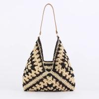 Bolso de mano de paja de gran capacidad Bolso vintage para mujer Bolso de playa de verano hueco - details 3