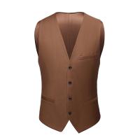 M-6XL de lujo a la moda de gama alta de Color sólido para hombre, traje informal de negocios oficial, chaleco para novio, vestido de boda, abrigo de cintura para fiesta - details 3