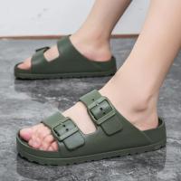 Zapatillas clásicas de verano para mujer, sandalias de playa sin cordones con doble hebilla, EVA ligera y cómoda - details 20