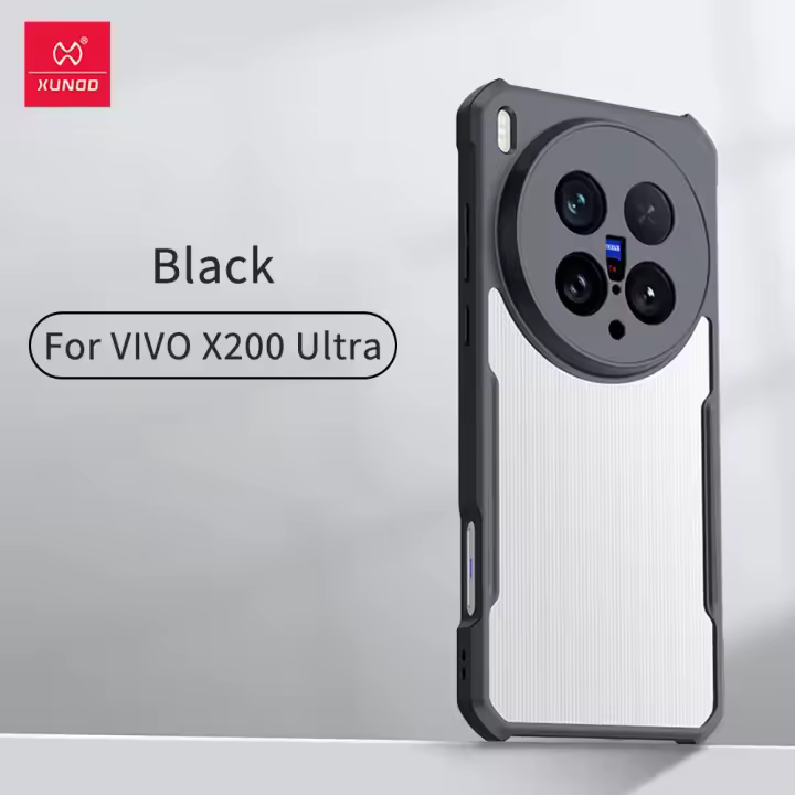 Xundd para VIVO X200 Ultra funda Airbag a prueba de golpes raya trasera cubierta de teléfono transparente con protección de cámara, carcasa acrílica + TPU - 1