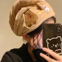 Gorro de Ducha de Terciopelo de Coral Secado Rápido Diseño de Dibujos Animados de Capybara - details 8