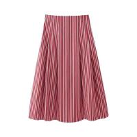 Conjunto de Falda a Rayas Rojas Tops de Tubo Sin Mangas, Cintura Alta Larga Falda - details 1