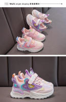 Zapatos deportivos para niñas, zapatillas de correr para niños, malla de aire transpirable rosa, corazón, zapatillas dulces, zapatos casuales con gancho y bucle para niños - details 1