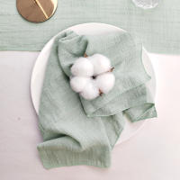 Juego de 4 servilletas de tela para coser bordes, tela suave de algodón de gasa verde salvia para decoración de mesa, bodas, cenas de Navidad, fiestas y vacaciones - details 2