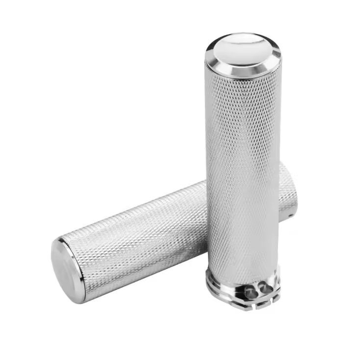 Motorcycle Universal 1''25mm Hand Grips Aluminum Handlebar Grip Black Chrome For Harley Sportster XL Touring FLHR Dyna Softail - 1