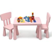 Juego de Mesa y Silla Infantil, Mesa con 2 sillas de plástico para niños, Conjunto de pupitres de Actividades para niños, Set de Mueble Infantil de 3 Piezas, Apto para 1-7 años (Azul) - details 13