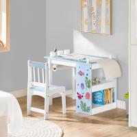 Juego de mesa infantil y 2 sillas de madera, organizador de juguetes multifuncional con 8 cestas y 1 compartimento, 87 x 50 x 50 cm - details 37