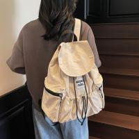 Mochilas simples de Color sólido con cordón, bolsos de hombro fruncidos de nailon de gran capacidad, mochila escolar informal ligera para estudiantes, viaje - details 8