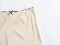 TRAFZA-faldas a la moda para mujer, Falda Midi ajustada con textura de seda satinada sólida, elegante para fiesta, 2024 - details 6