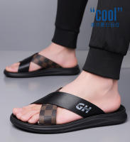 Zapatillas de los hombres de verano nueva luz de lujo de suela suave de una palabra de arrastre exterior desgaste personalizado tendencia sandalias de moda cuadros zapatos de playa - details 5