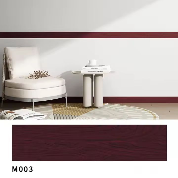 Línea de rodapié de grano de madera, decoración del hogar, papel tapiz de esquina autoadhesivo, línea de cintura impermeable para sala de estar - 1