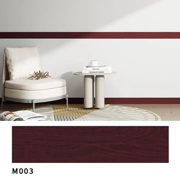 Línea de rodapié de grano de madera, decoración del hogar, papel tapiz de esquina autoadhesivo, línea de cintura impermeable para sala de estar - 1
