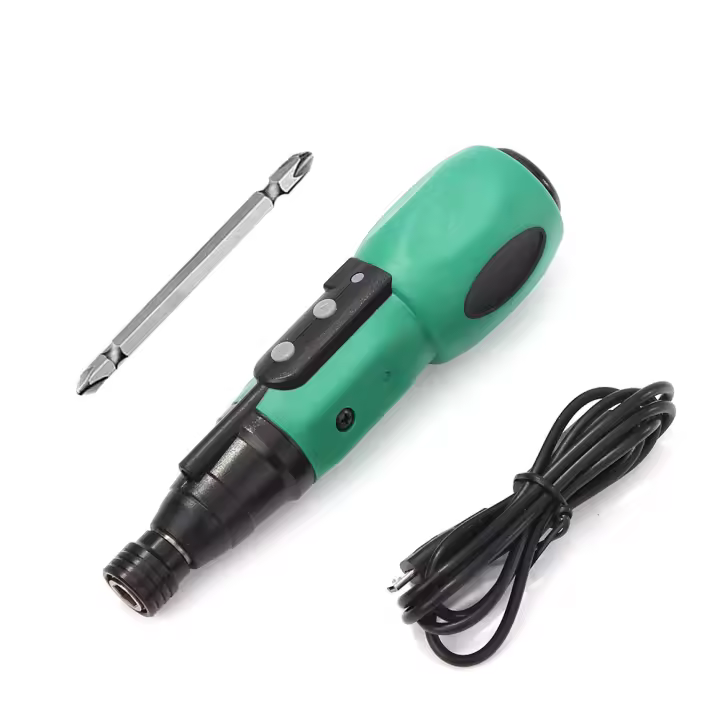 Mini destornillador eléctrico para el hogar, taladro de carga con Mango antideslizante, varilla recta - 1