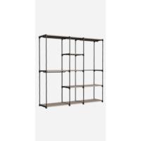 SONGMICS Armario de tela, armario portátil con barras para colgar, perchero, plegable, guardarropa, para dormitorio, estudio, 140 x 43 x 174 cm, gris RYG02GY - details 16