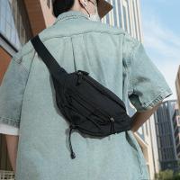 Bolso de pecho para hombre con contraste de Color de retales, riñonera de nailon Y2k para exteriores, bandolera con correa ajustable, bolso deportivo para caminar y montar - details 17