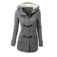 Sudadera con capucha de lana ing Multicolor de longitud media para mujer estilo europeo y americano transfronterizo Kore - details 0