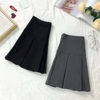 Falda plisada gris Vintage para mujer, minifaldas Kawaii de cintura alta, uniforme escolar de moda coreana, ropa de calle Haruku para primavera - details 4