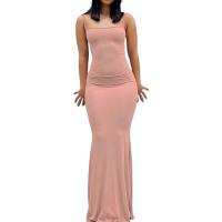 Vestido de fiesta sin mangas con tirantes finos y degradado largo sin espalda a la moda de verano para mujer - details 2