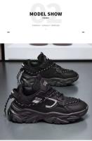 2025 primavera otoño nuevos zapatos deportivos y de ocio para correr de papá negro de suela gruesa China - details 4