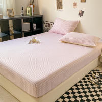 Plaid Style Fitted Sheet Skin-friendly Bed Cover Elastic Bedsheet for Girls Boys Room couvre lit Home Bed Linen(No Pillowcase) - details 2