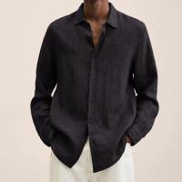 2025 Four Seasons Camisa de hombre de manga larga con solapa y botones sueltos - details 7