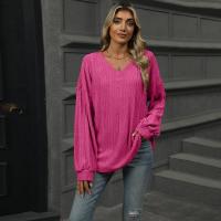 Top para mujer, camiseta holgada lisa con cuello en V, ropa popular coreana elegante de liquidación, años 90 - details 29