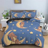 Cubierta de Edredón con Diseño de Oso de Dibujos Animados Microfibra 2/3PCS Ropa de Cama para Niñas y Niños Comfortable y Adorable - details 0
