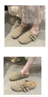 Medias zapatillas baotou retro de suela gruesa para uso exterior de las mujeres, primavera y verano nuevos zapatos de pedal para personas perezosas transpirables y versátiles - details 16