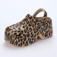 Nuevo modelo 2025 Leopardo Zuecos de Suela Gruesa para Mujer Punta Cerrada Sandalias de Plataforma Gruesa Mujer Verano 2023 Súper Tacón de Cuña Alta Pantuflas Mujer - details 1