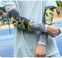 Mangas de brazo deportivas de seda de hielo, licra, tatuaje, manguito de protección UV transpirable, correr al aire libre, ciclismo, Fitness, manga de brazo de secado rápido - details 6
