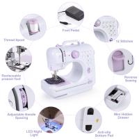 Máquina de Coser Eléctrica Portátil Mini para el Hogar Artesanal 12 Ganchos con Prensa de Pie - details 6