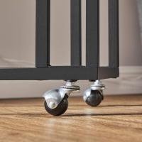 Mesa Auxiliar Industrial Mesa Lateral con Ruedas y Pies Ajustables Ideal para Dormitorio, Marco de Acero, Fácil de Montar Marrón Rústico y Negro LNT50X - details 5