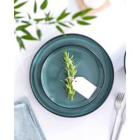 26 x 26 x 3 cm Juego de 6 Platos Grandes de Gres - Elegantes Platos para Comida, Apto para Lavavajillas y Microondas - Set de Vajilla para 6 Personas - Pure Living en azul humo - details 1