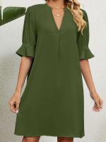 Vestido con Mangas Bordadas Sueltas de 2023 Mayo 4 Cuello en V Moda de Verano para Mujeres de Europa y América - details 8