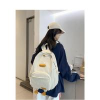 Dibujos animados estilo japonés ins lindo patito mochila femenina de pana informal mochila de campus estudiante universitario de secundaria. - details 8