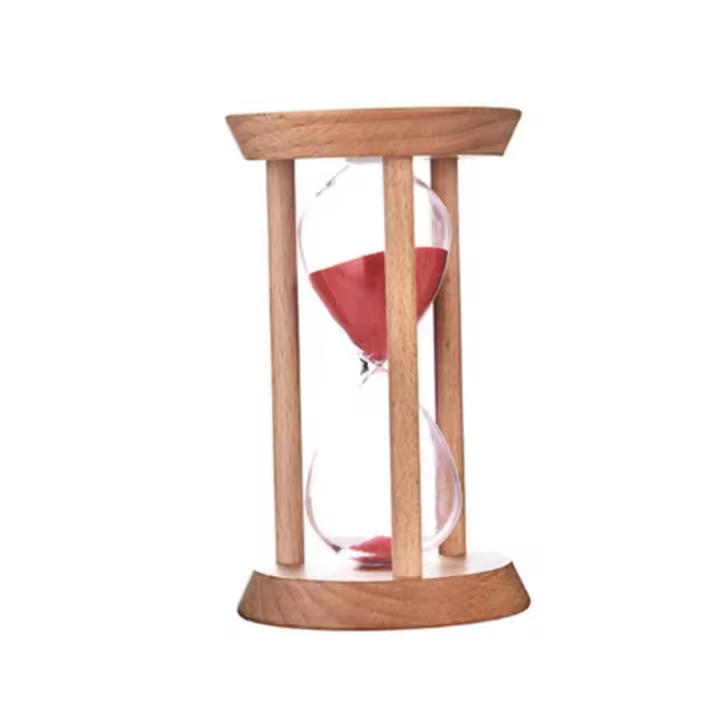 Reloj de arena de madera sin deformación para niños, cronómetro redondo de 1/3/5 minutos, duradero, 5 colores, conexión estable, juguete - 1