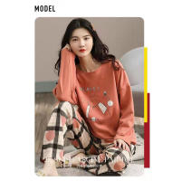 Nuevo Conjunto De Pijamas Para Mujer Con Estilo De Primavera Y Otoño Manga Larga Talla Grande Pijama De Invierno De Poliéster - details 1