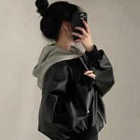 Chaquetas holgadas con capucha para mujer, camisetas de moda, chaquetas coreanas - details 0