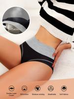 Bragas De Bloques De colores para Mujer, Cómodas Y Transpirables, Íntimas Y Elásticas, Lencería Y Ropa Interior, 4 piezas - details 1
