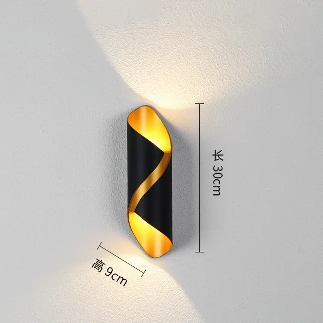 Lámpara de pared para exteriores de 12W, lámpara de pared moderna con iluminación superior e inferior, adecuada para dormitorio, pasillo, baño y patio - 1