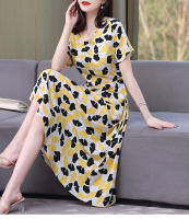 Nueva moda Casual 2024 vestidos elegantes de verano para mujeres cuello redondo estampado Vintage Vestido de manga corta ropa suelta de mujer - details 16