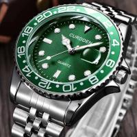 Relojes de marca famosa de lujo para hombres, relojes de cuarzo con calendario informal y banda de acero inoxidable a la moda para estudiantes y niños, relojes masculinos verdes 2024 - details 10