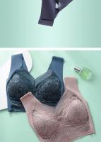 L-6L sujetador grande para mujer, Push Up de seda helada, Bralette superior sin costuras, sujetadores de encaje inalámbricos para verano, Top de talla grande, lencería, ropa interior 15019 - details 13