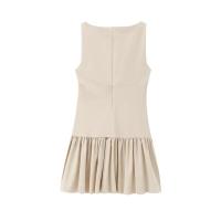Vestido Mini con Volantes para Mujer 2025 Cremallera Trasera, Cuello Redondo, Sin Mangas, Moda Elegante - details 6