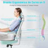Silla de Oficina Ergonómica Ajustable Respirable, Ajustable, Giratoria de 360°, Reposabrazos Abatibles de 90°, Soporte Lumbar - details 11